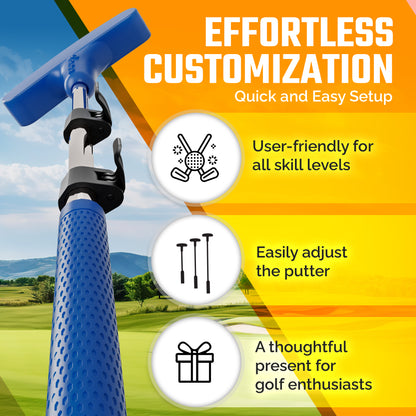 RightSize Kids Putter with Adjustable Length Shaft, Blue Rubber (27ct Case)