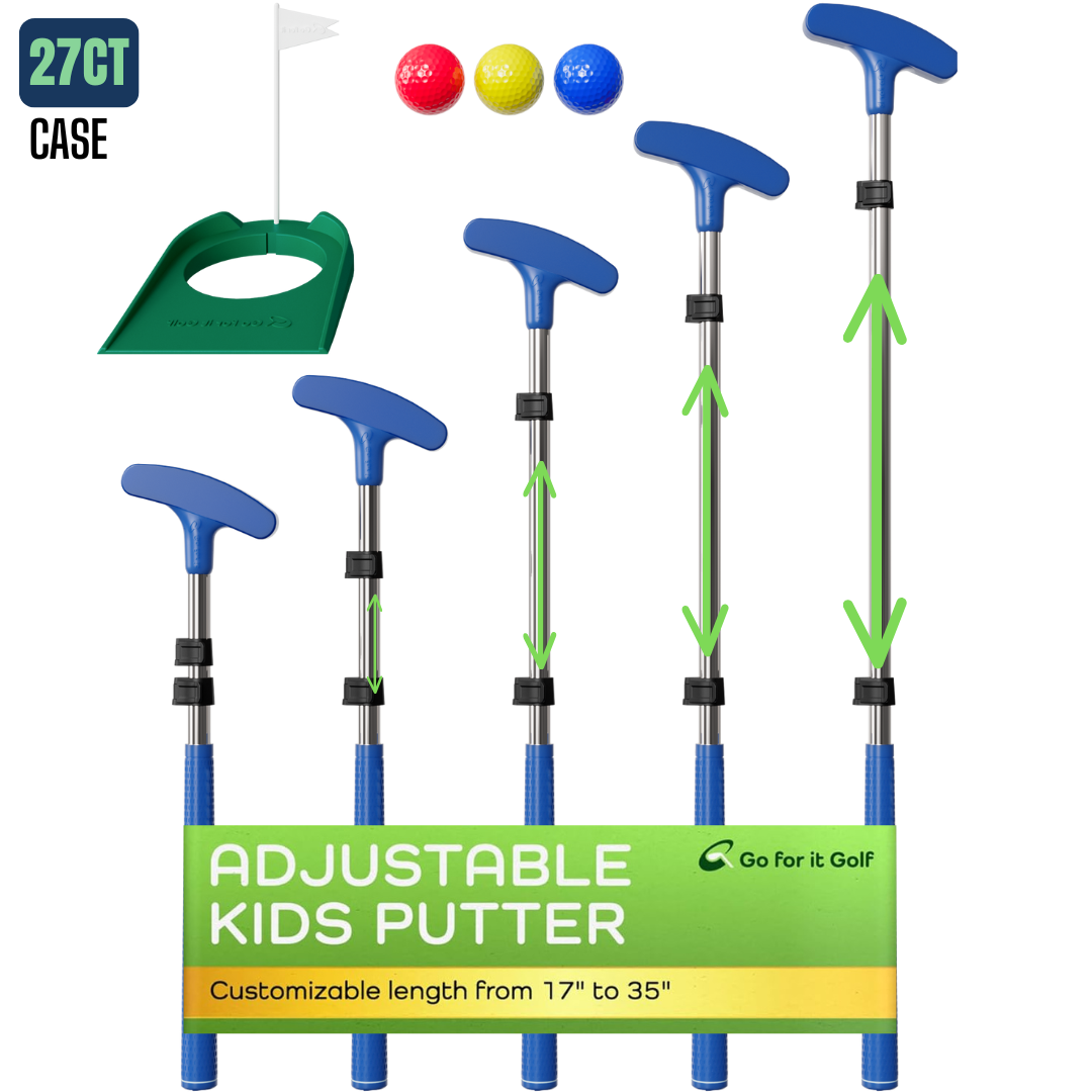 RightSize Kids Putter with Adjustable Length Shaft, Blue Rubber (27ct Case)