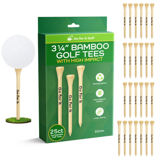 3 1/4 Golf Tees Golf Tees Made from Premium Bamboo for Strength, Low Friction & Resistance Golfing |3-1/4" (3.25 Inches)