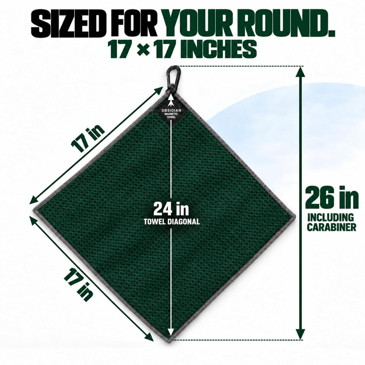 Hydro Pocket Magnetic Golf Towel – Forest Green – image 7