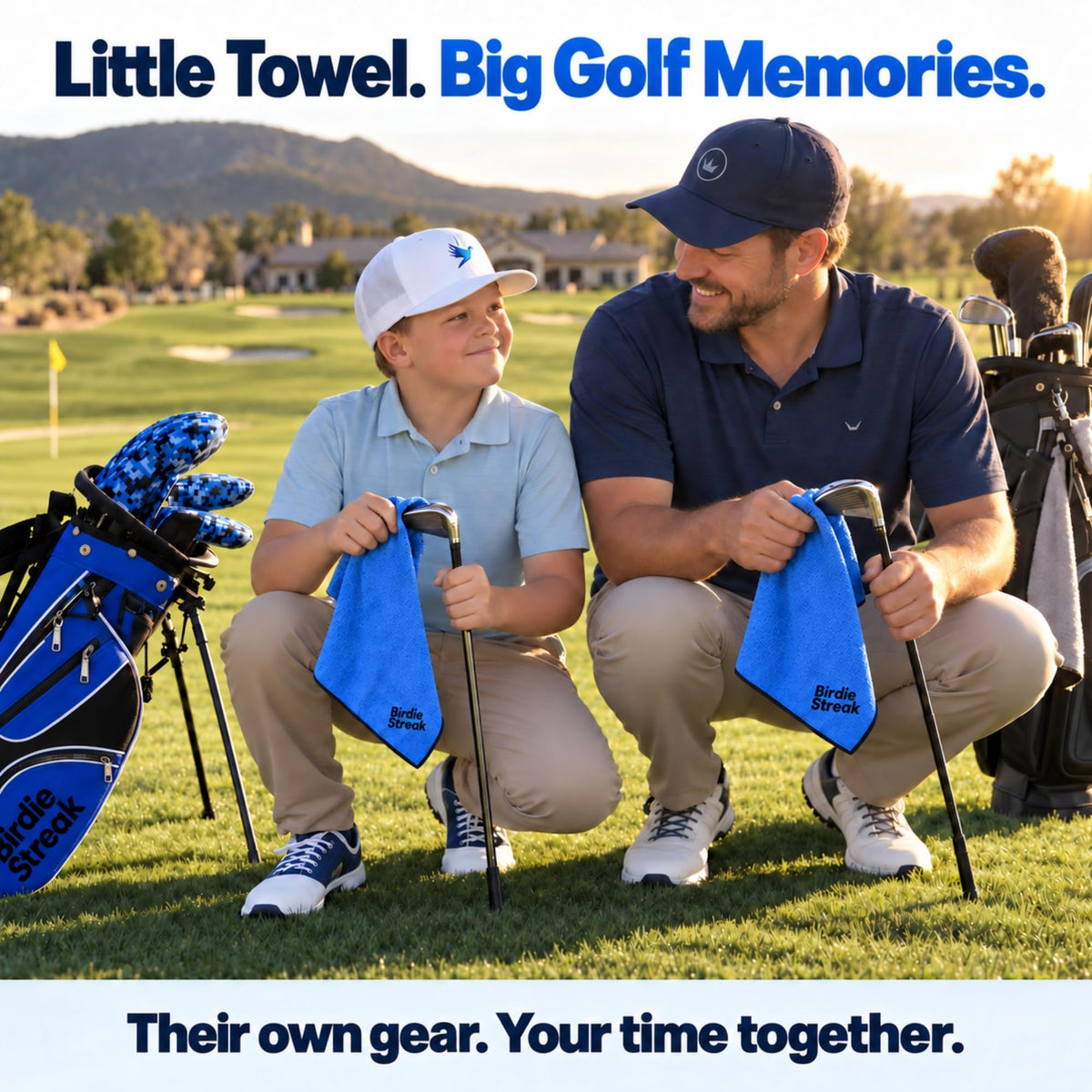 Birdie Streak Junior Magnetic Golf Towel – Blue – image 4