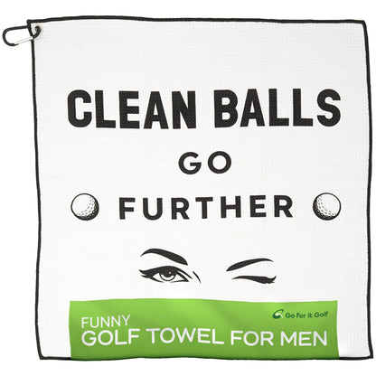 Golf Towel - Funny Golf Towel for Men, Golf Towel for Golf Bag, Golf Ball Towel, Golfers Accessories, Golf Club Cleaner for Golf Lovers - 19"x19" (Grey)