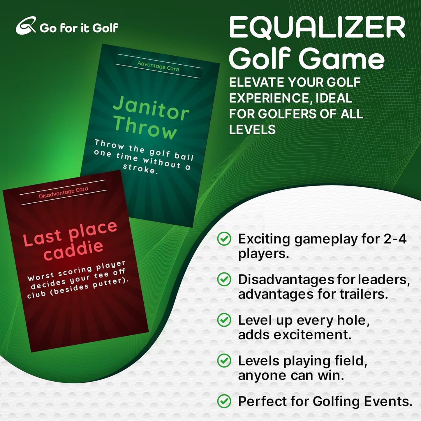 Equalizer: On-Course Golf Card Game for Adults, Interactive Fun for Every Hole, Skill-Level Equalizing Cards, Elevate Your Golf Experience, Ideal for Golfers of All Levels