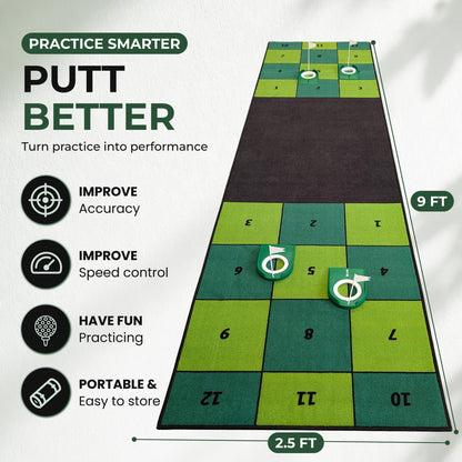 Obsidian Golf Indoor Putting Mat with 4 Cups – image 6