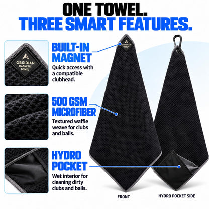 Hydro Pocket Magnetic Golf Towel – Gray – image 6