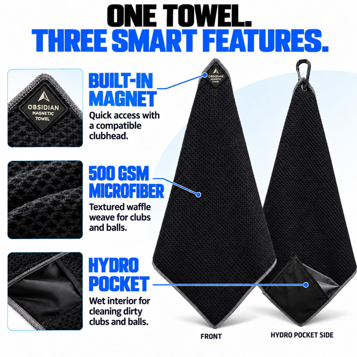 Hydro Pocket Magnetic Golf Towel – Forest Green – image 6