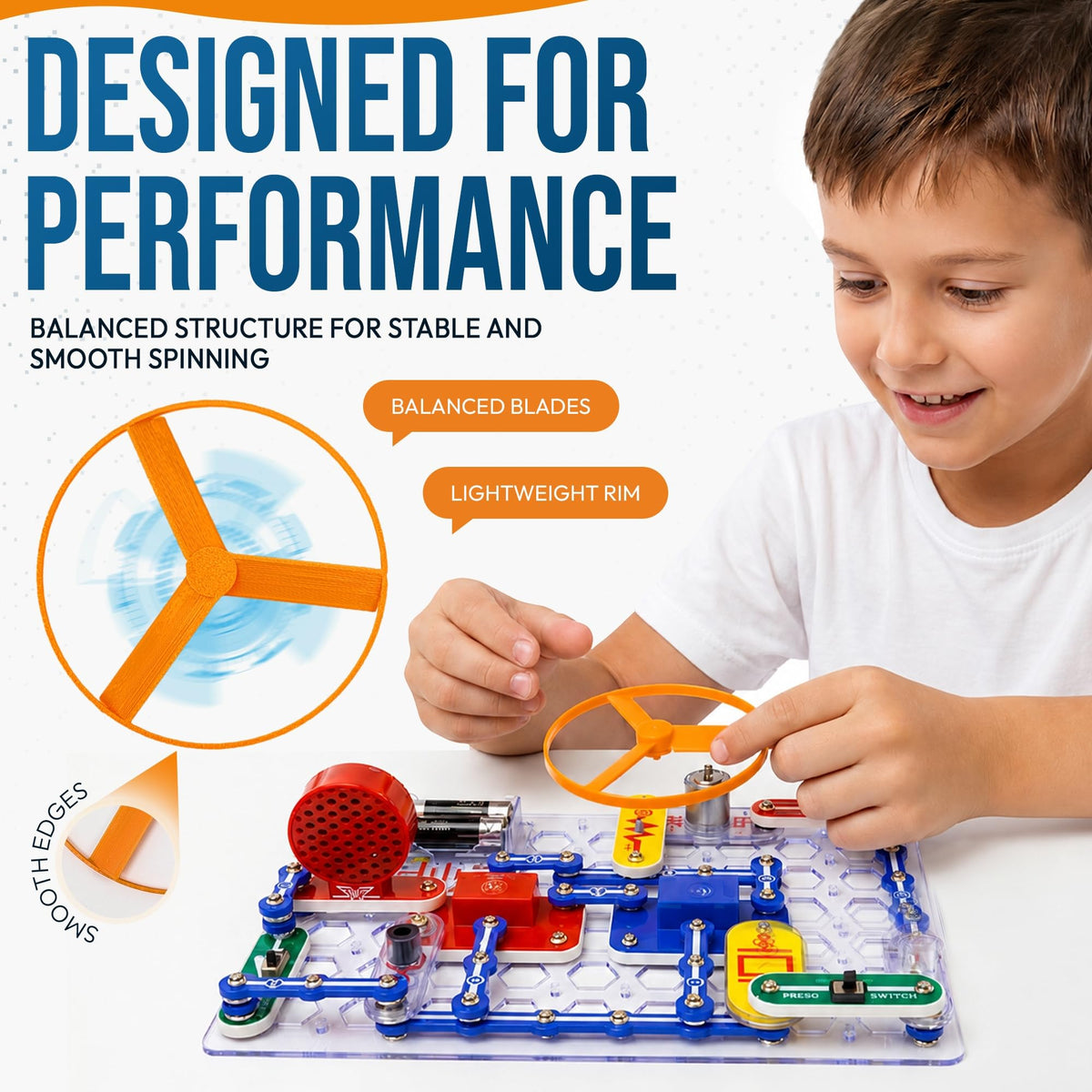 STEM Source Replacement Fans Compatible with Snap Circuits M1 – Bold Blue, 3-Pack – image 2