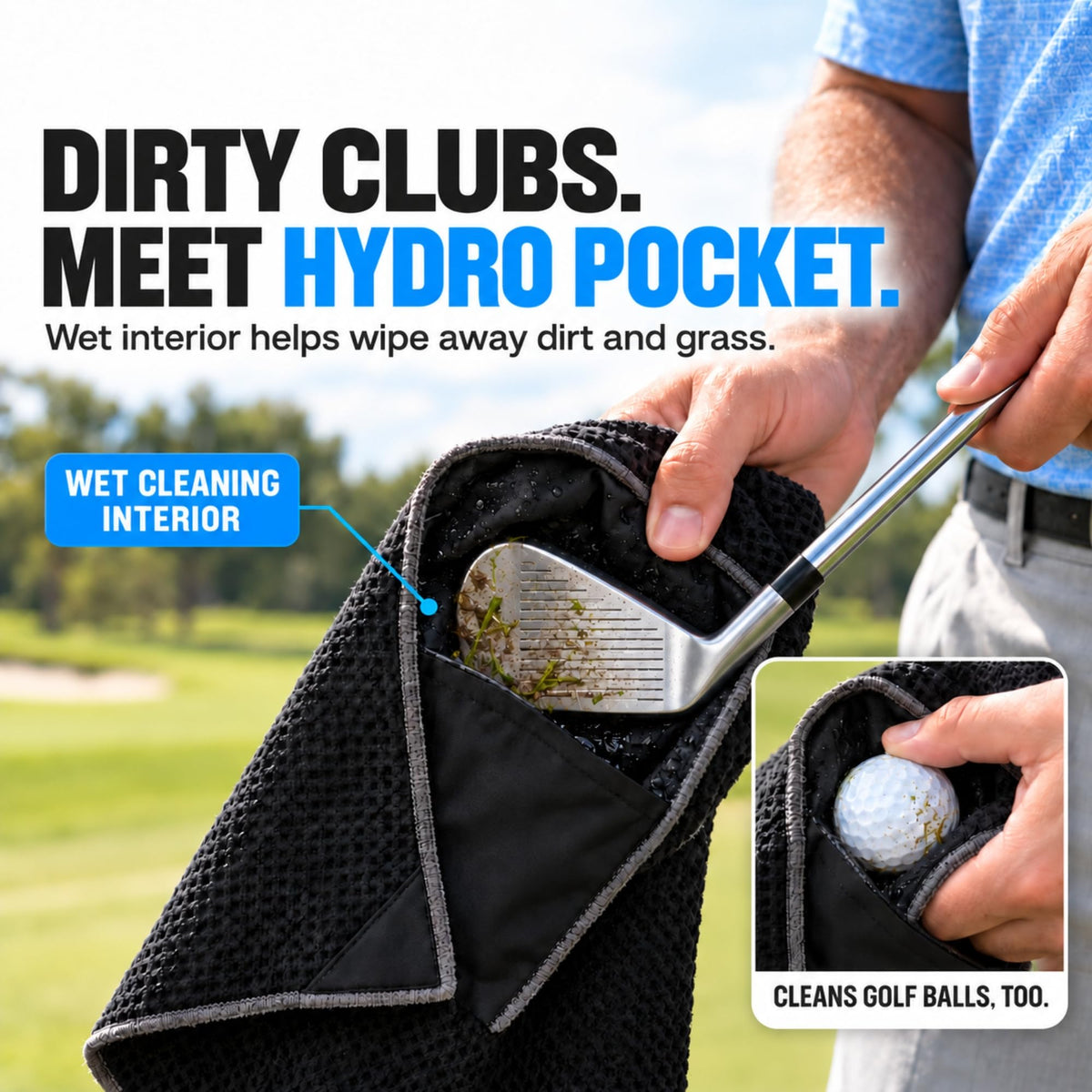 Hydro Pocket Magnetic Golf Towel – Forest Green – image 3