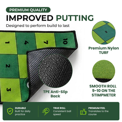 Obsidian Golf Indoor Putting Mat with 4 Cups – image 4