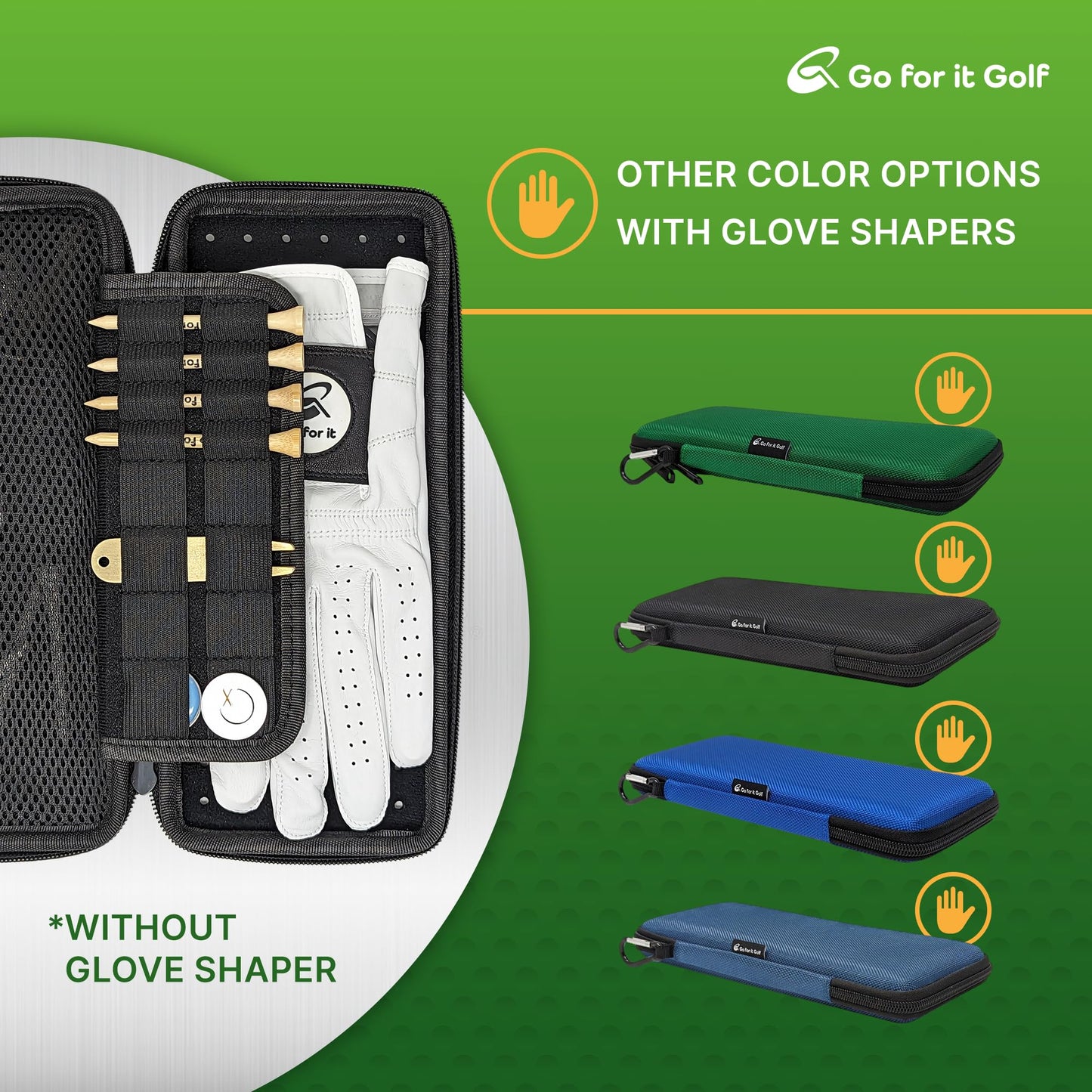 Glove Case for a Wrinkle Free Glove - Golf Case with Magnetic Glove Holder - Organizer for Golf Divot Tool and Golf Accessories for Men & Women - Key Holder Case