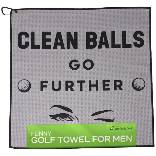 Golf Towel - Funny Golf Towel for Men, Golf Towel for Golf Bag, Golf Ball Towel, Golfers Accessories, Golf Club Cleaner for Golf Lovers - 19"x19" (Grey)