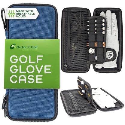 Glove Case for a Wrinkle Free Glove - Golf Case with Magnetic Glove Holder - Organizer for Golf Divot Tool and Golf Accessories for Men & Women - Key Holder Case