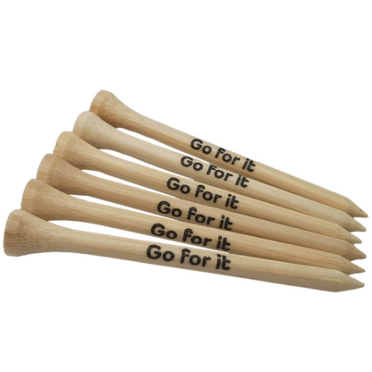 High Strength Wood "Go for it" Golf Tees 3.25" and 2.75" (15+15=30ct Case) Wholesale