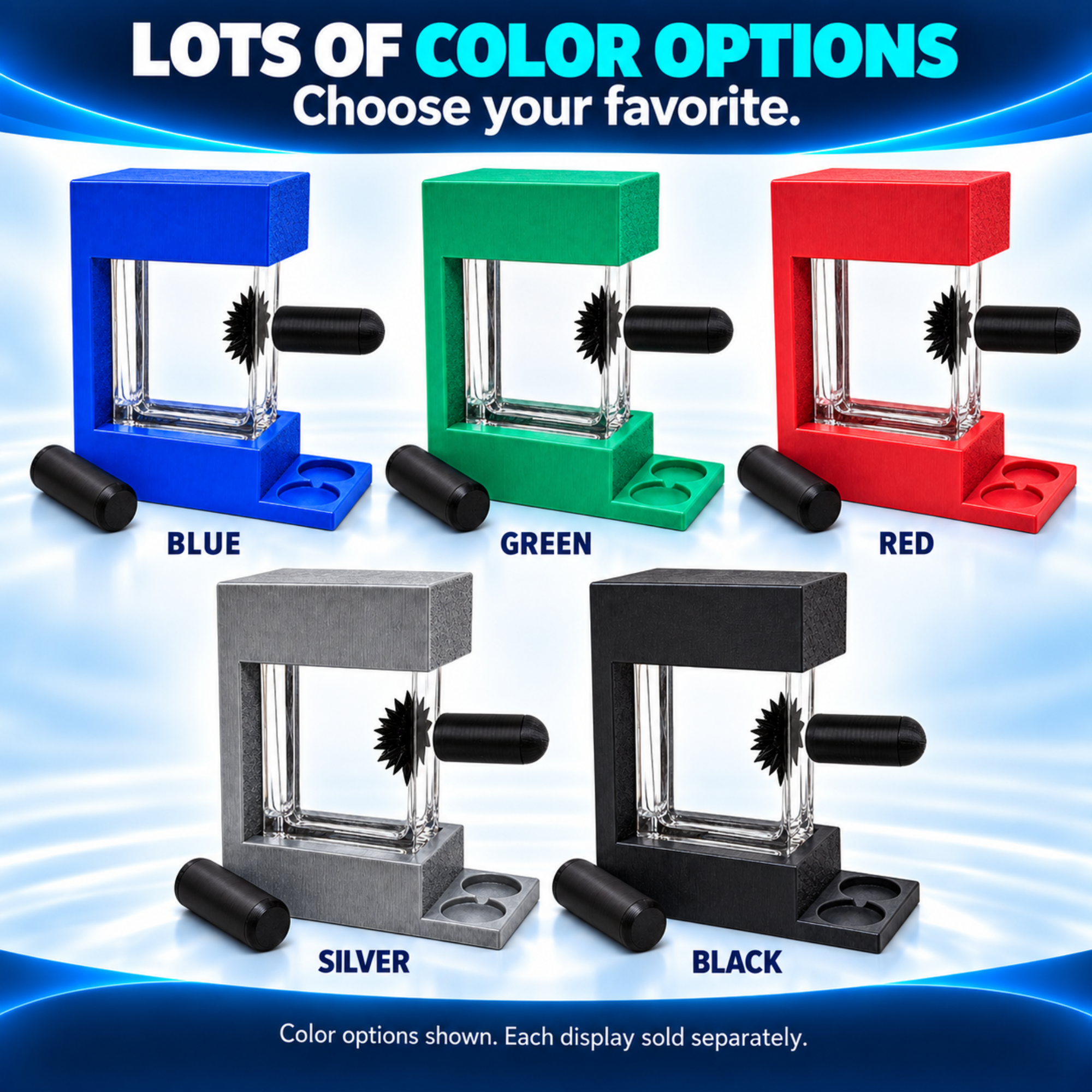 STEM Source framed ferrofluid display color options