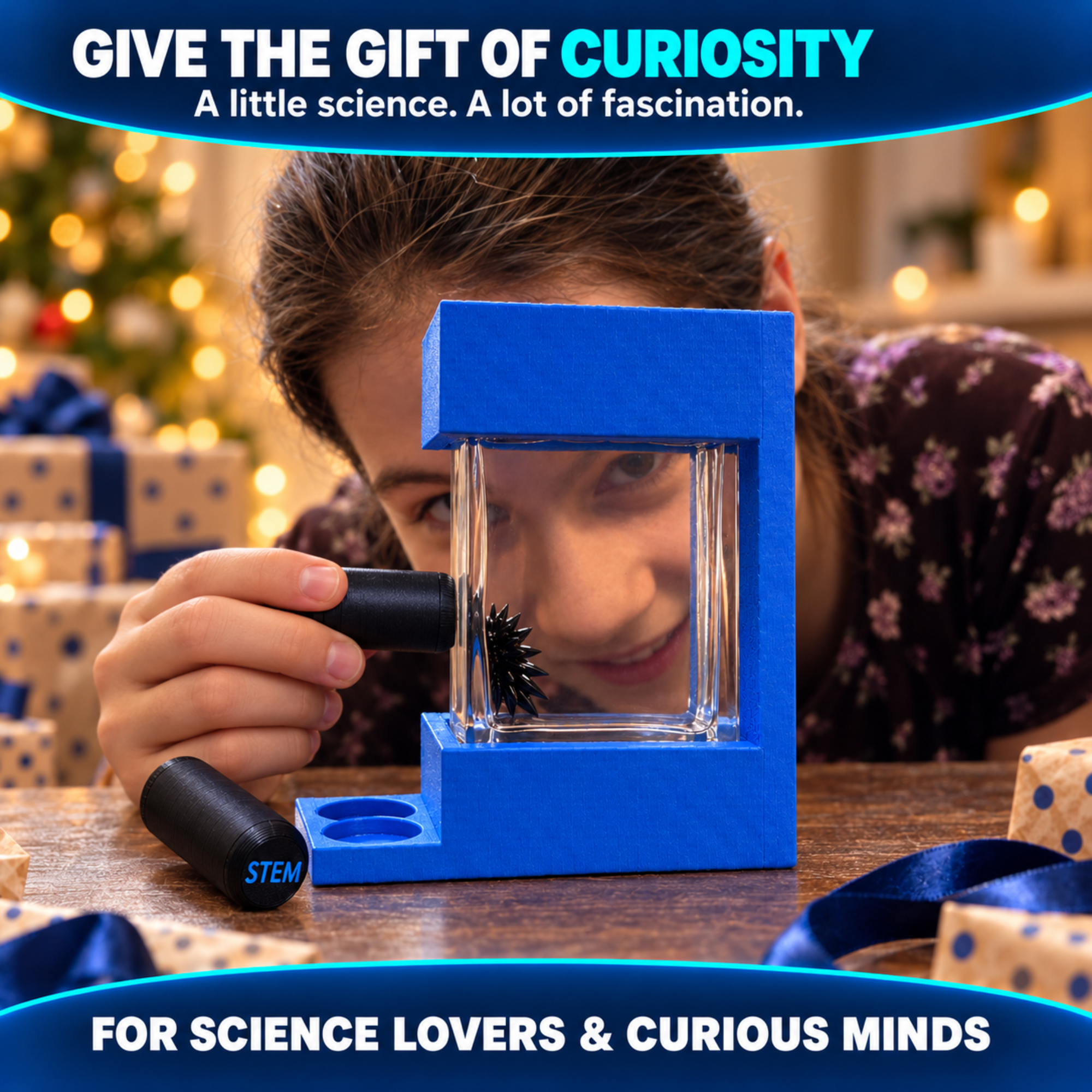 STEM Source framed ferrofluid display gift presentation