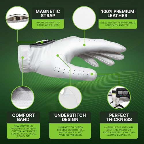 MagniDry Golf Glove Premium Cabretta with Magnet Strap (24ct Case)