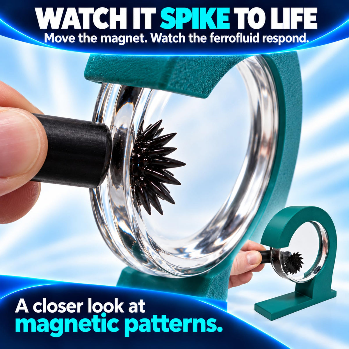 Forest Green Sculpture 100ml ferrofluid display - image 3